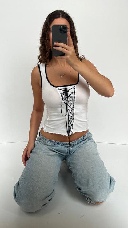 00s white corset cami- size S