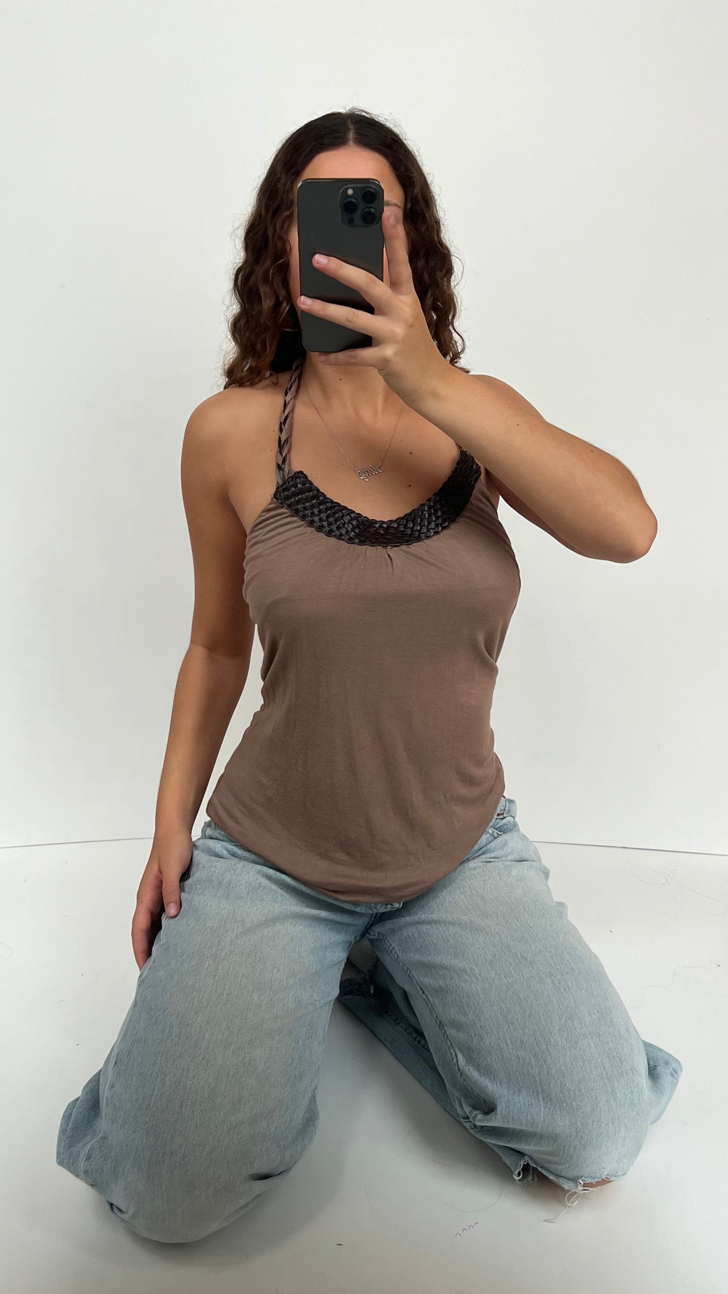 00s brown babydoll cami- size S/M