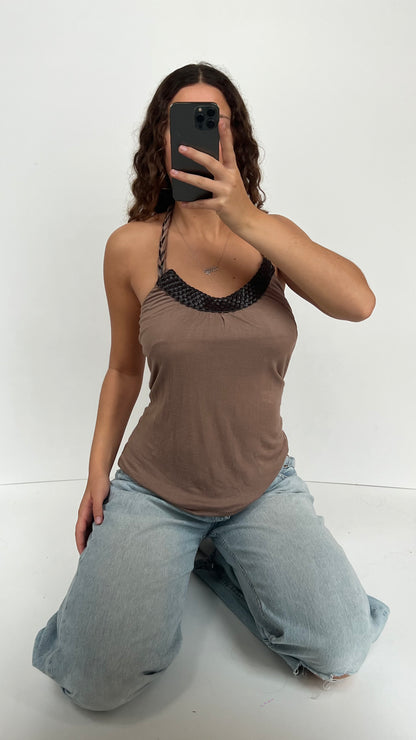 00s brown babydoll cami- size S/M