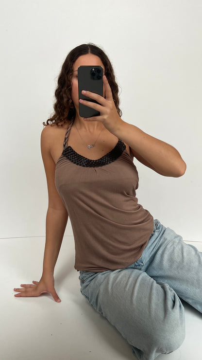 00s brown babydoll cami- size S/M
