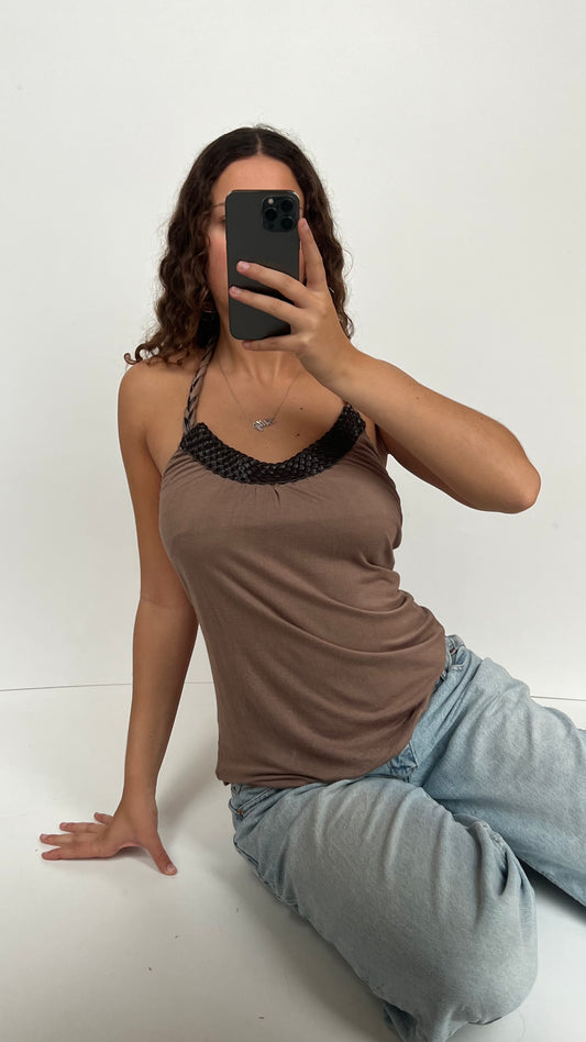 00s brown babydoll cami- size S/M