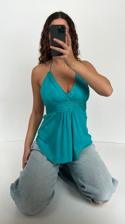 00s teal babydoll cami- size S