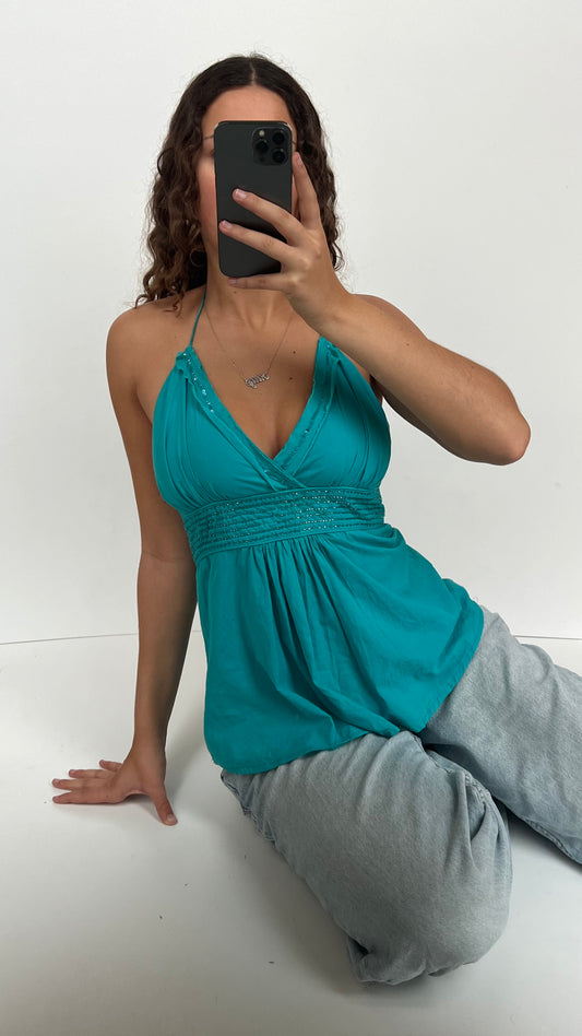 00s teal babydoll cami- size S