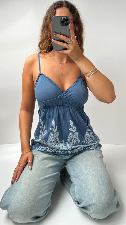 00s blue babydoll cami- size S