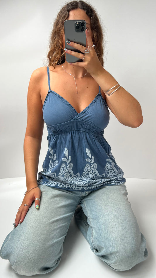 00s blue babydoll cami- size S