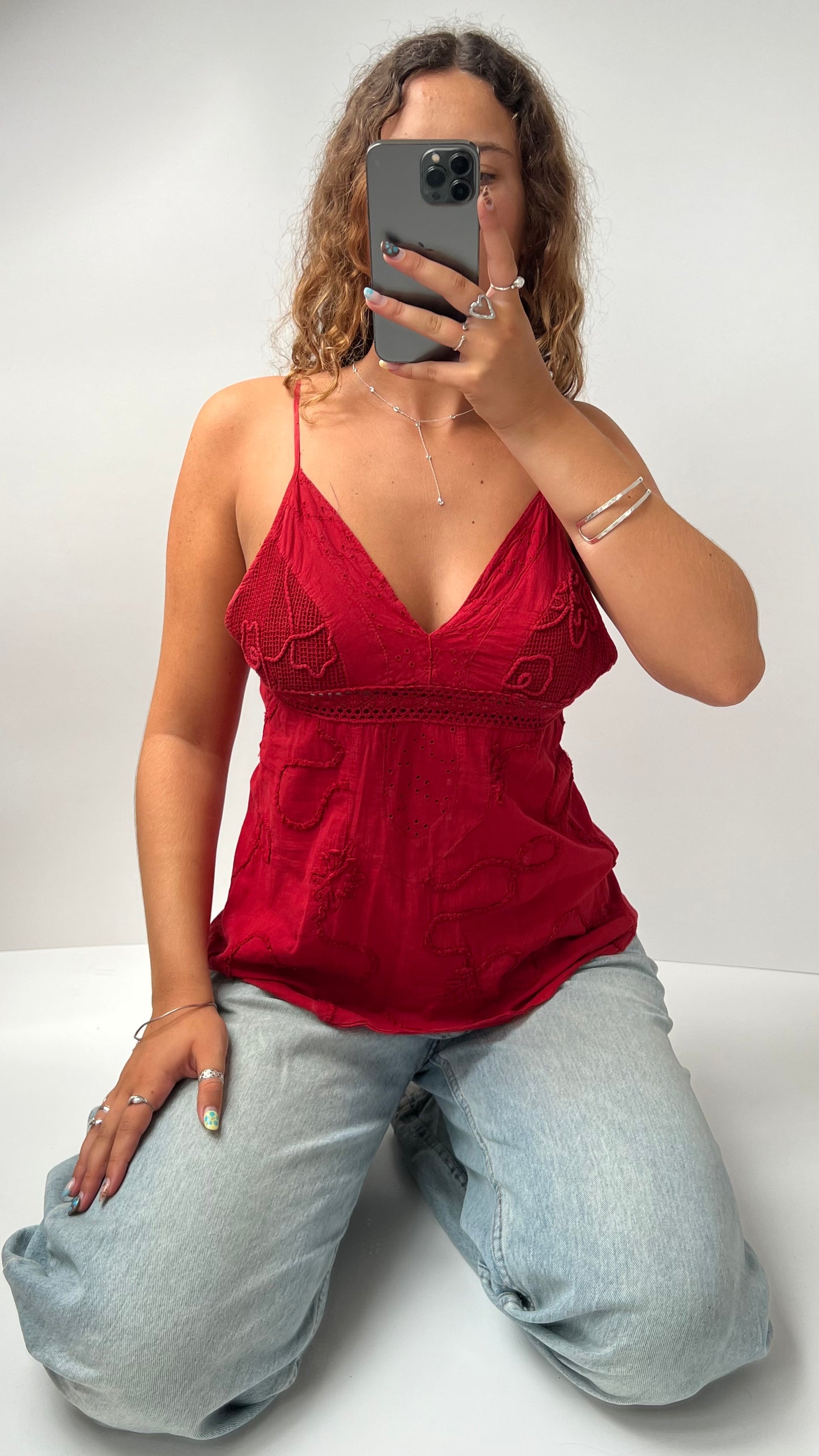 00s red babydoll cami- size L