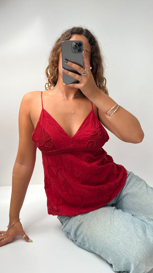 00s red babydoll cami- size L