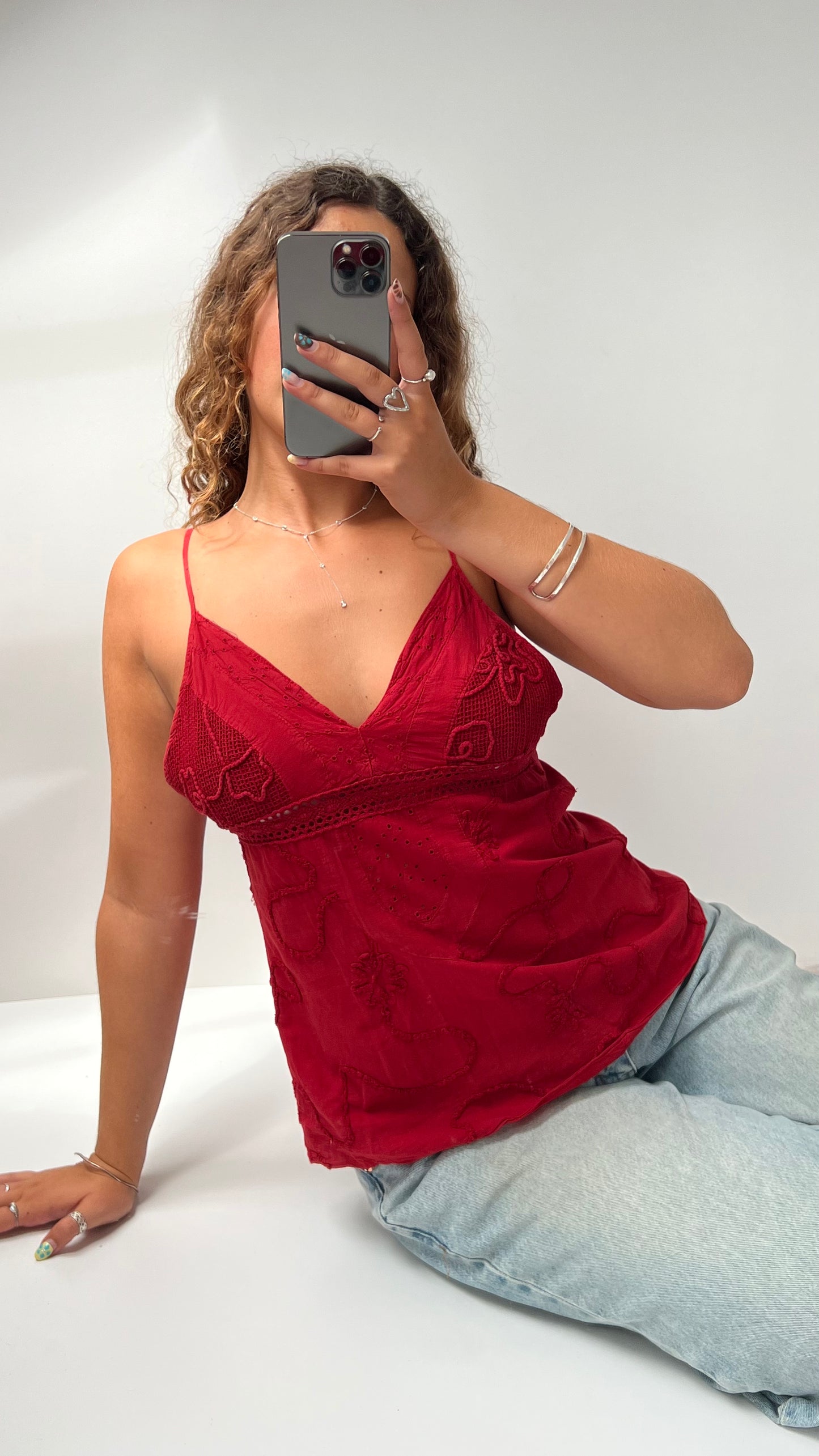 00s red babydoll cami- size L