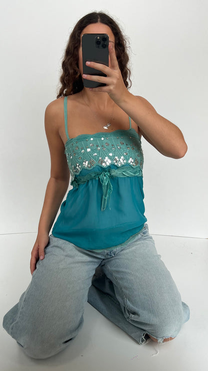 00s blue lace cami- size S