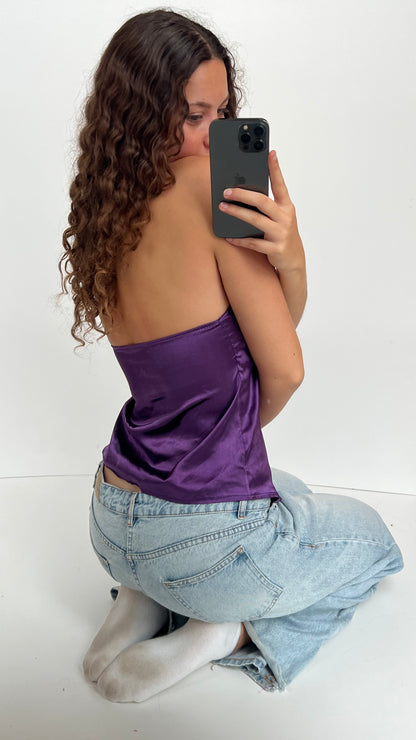 00s purple satin cami- size S
