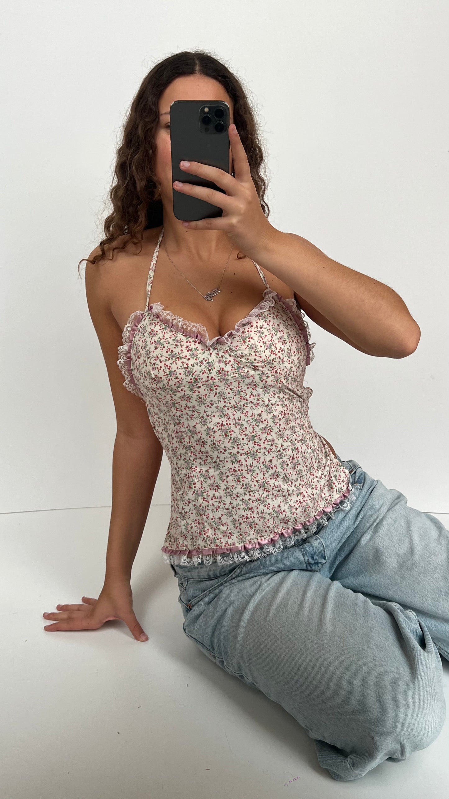 00s backless floral cami- size S