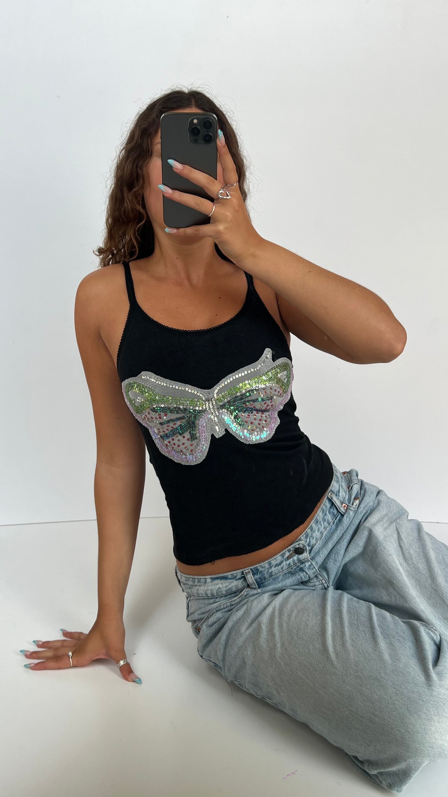 00s black butterfly tank- size XS