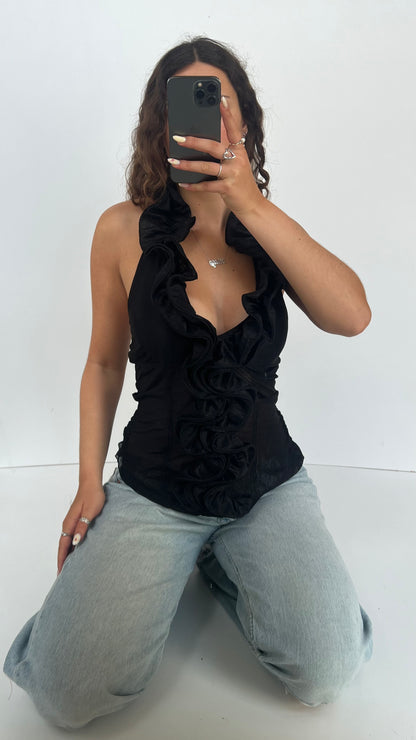 00s black halter cami- size M