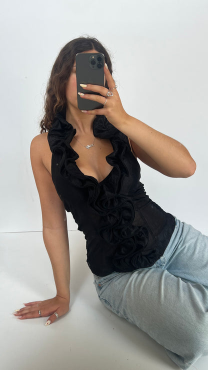 00s black halter cami- size M