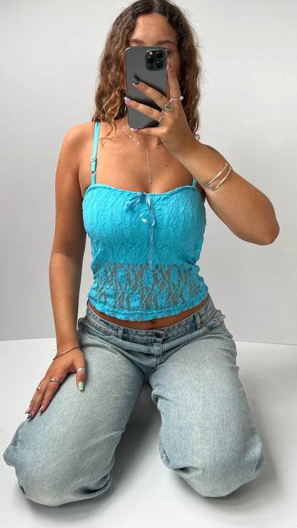 00s blue lace cami- size S