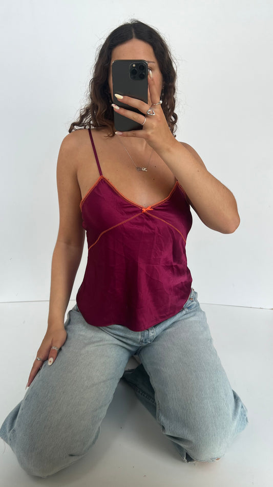 00s pink satin cami- size M