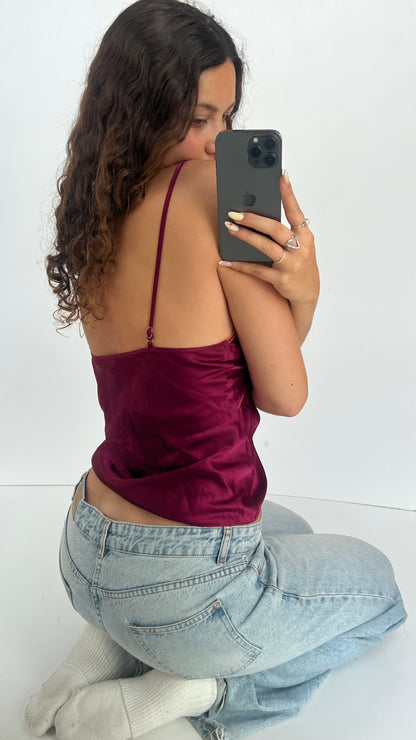 00s pink satin cami- size M
