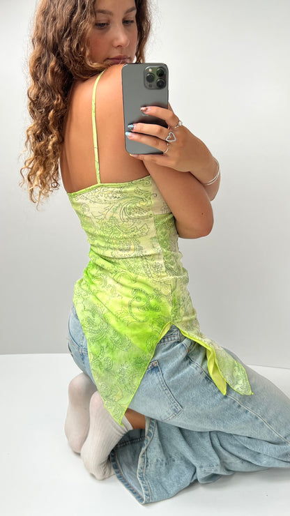 00s Pimkie green mesh cami- size M
