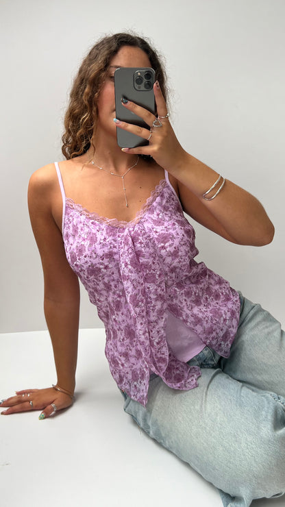 00s purple floral cami- size M/L