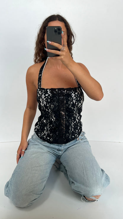 00s black lace cami- size S/M