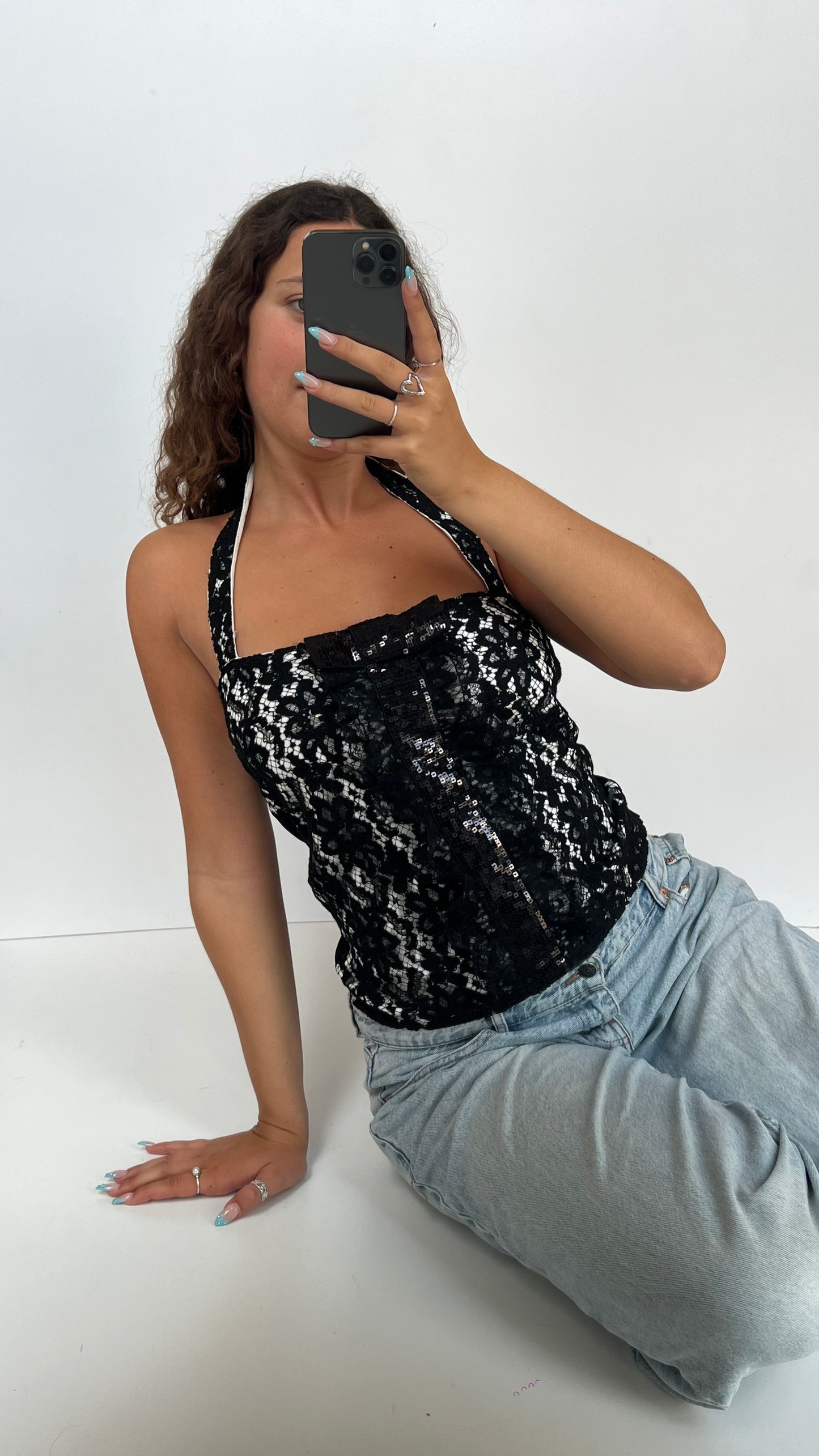 00s black lace cami- size S/M