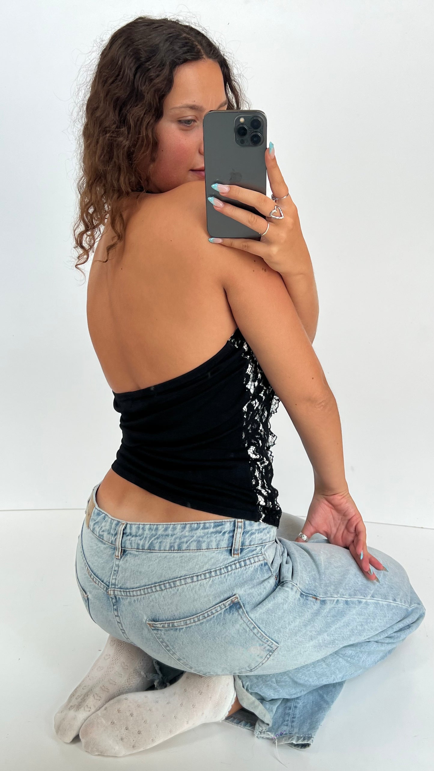 00s black lace cami- size S/M