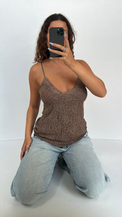 00s brown lace cami- size XXL
