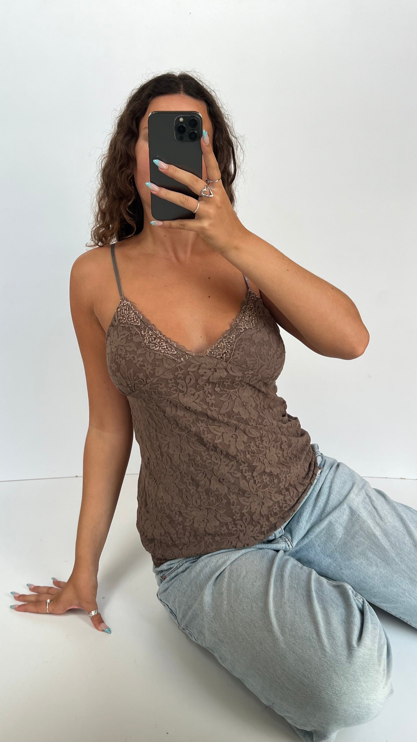 00s brown lace cami- size XXL