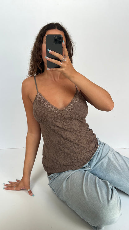 00s brown lace cami- size XXL