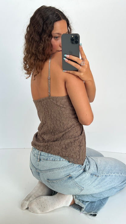 00s brown lace cami- size XXL
