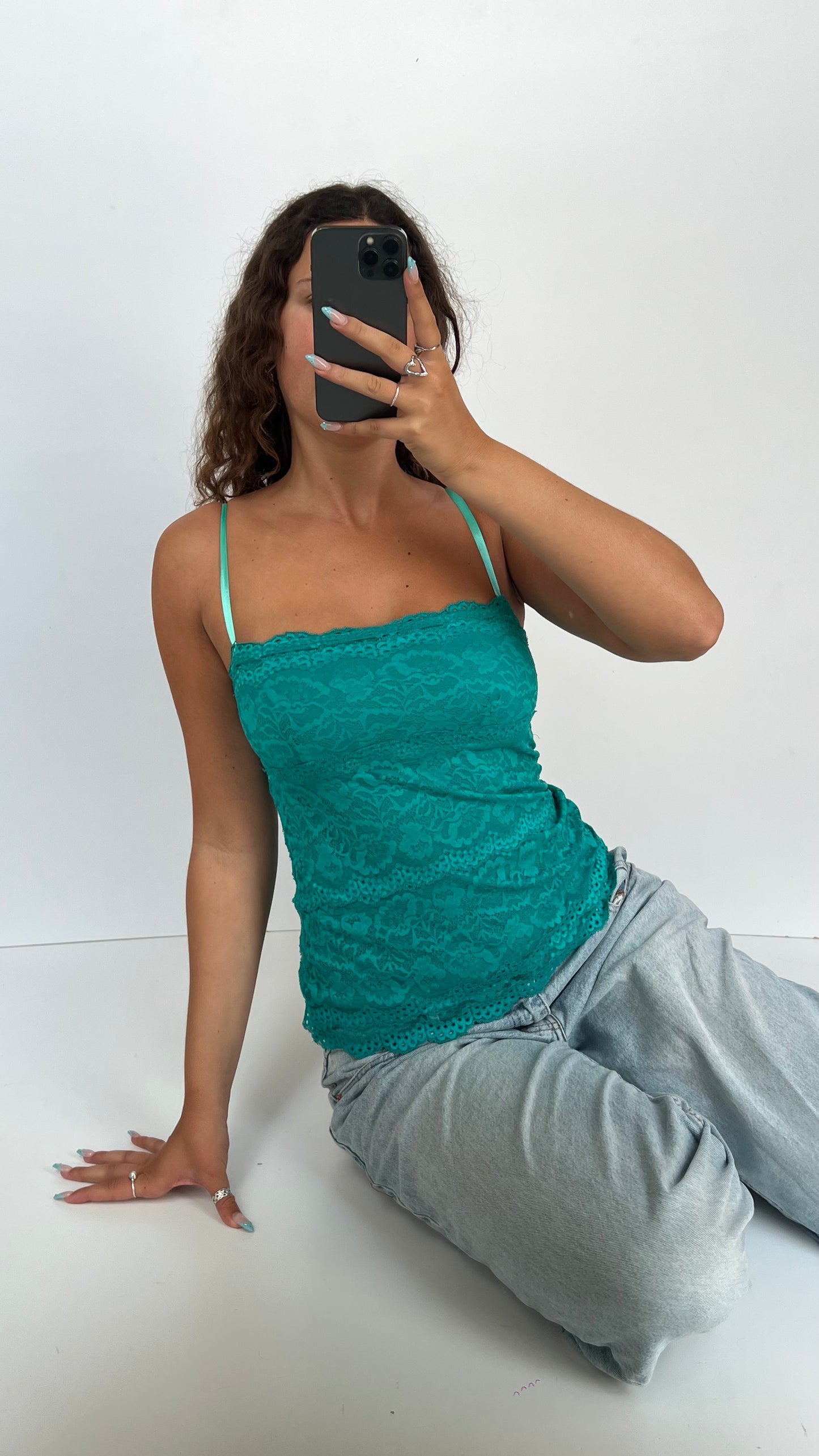 00s blue lace cami- size S