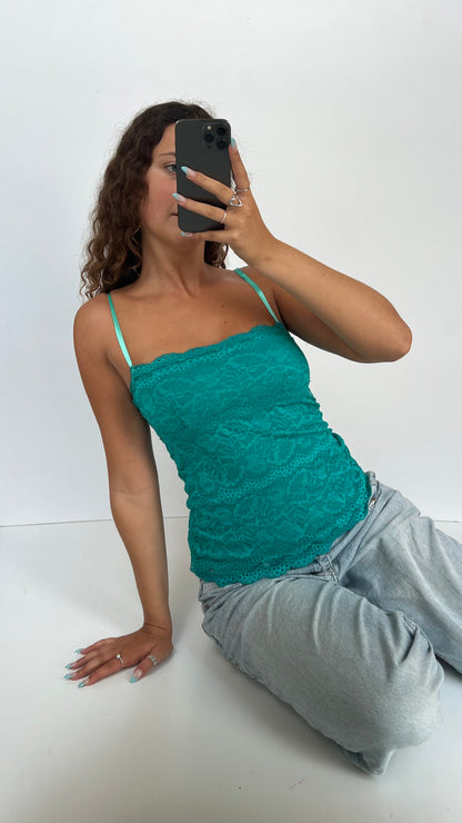 00s blue lace cami- size S