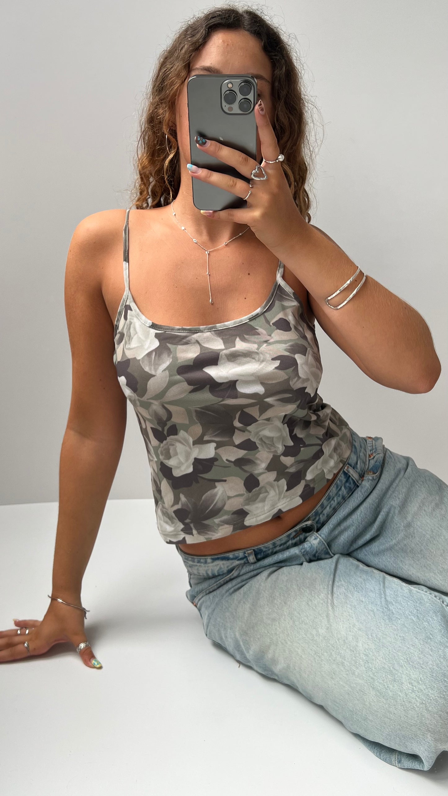 00s camo floral mesh cami- size M