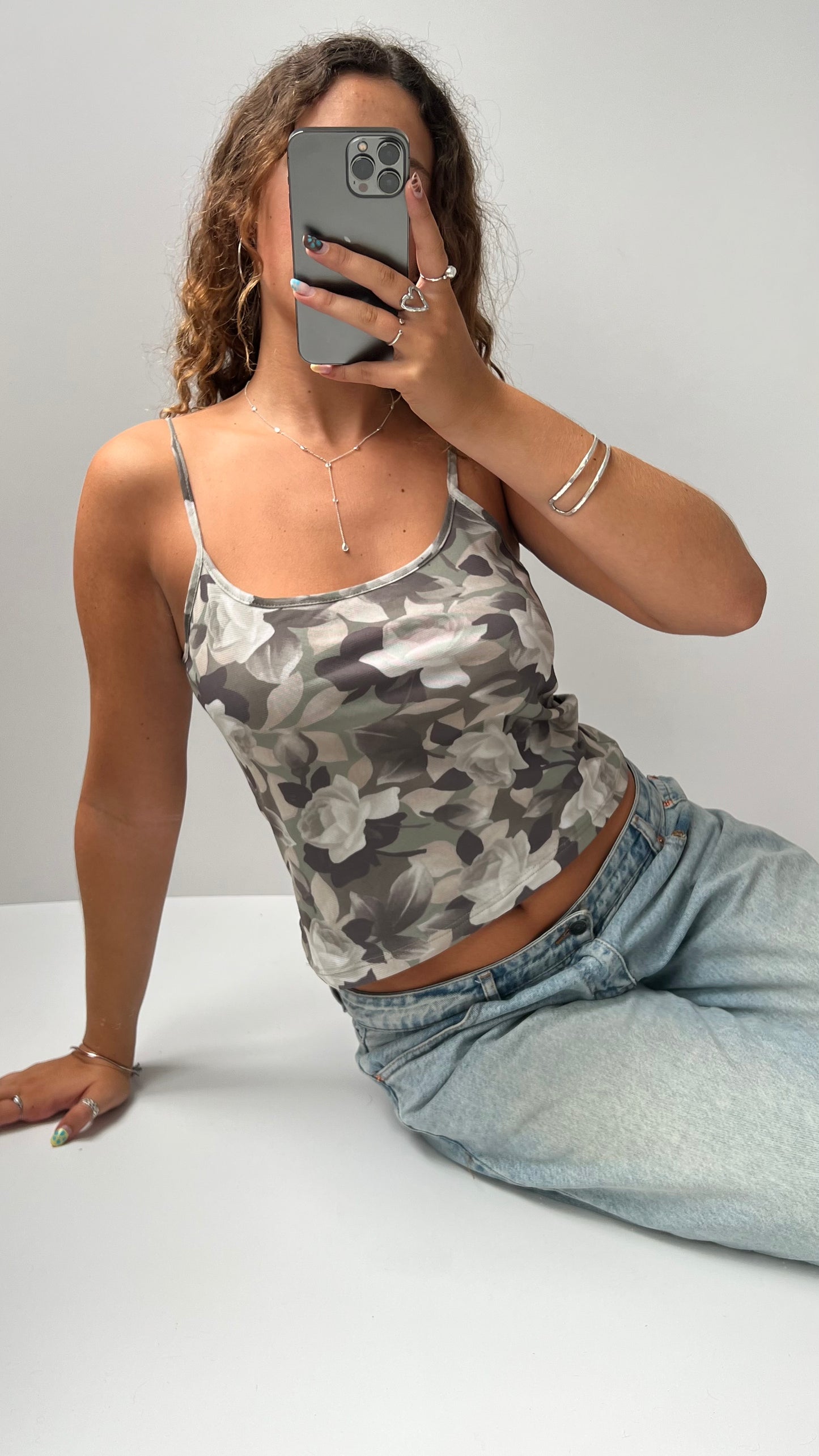 00s camo floral mesh cami- size M