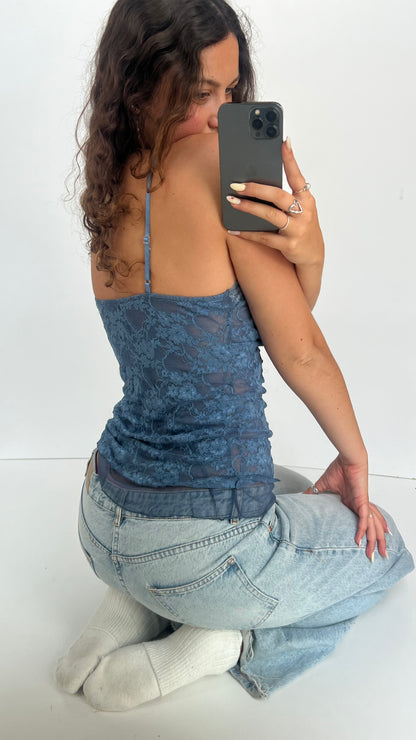 00s blue lace cami- size M