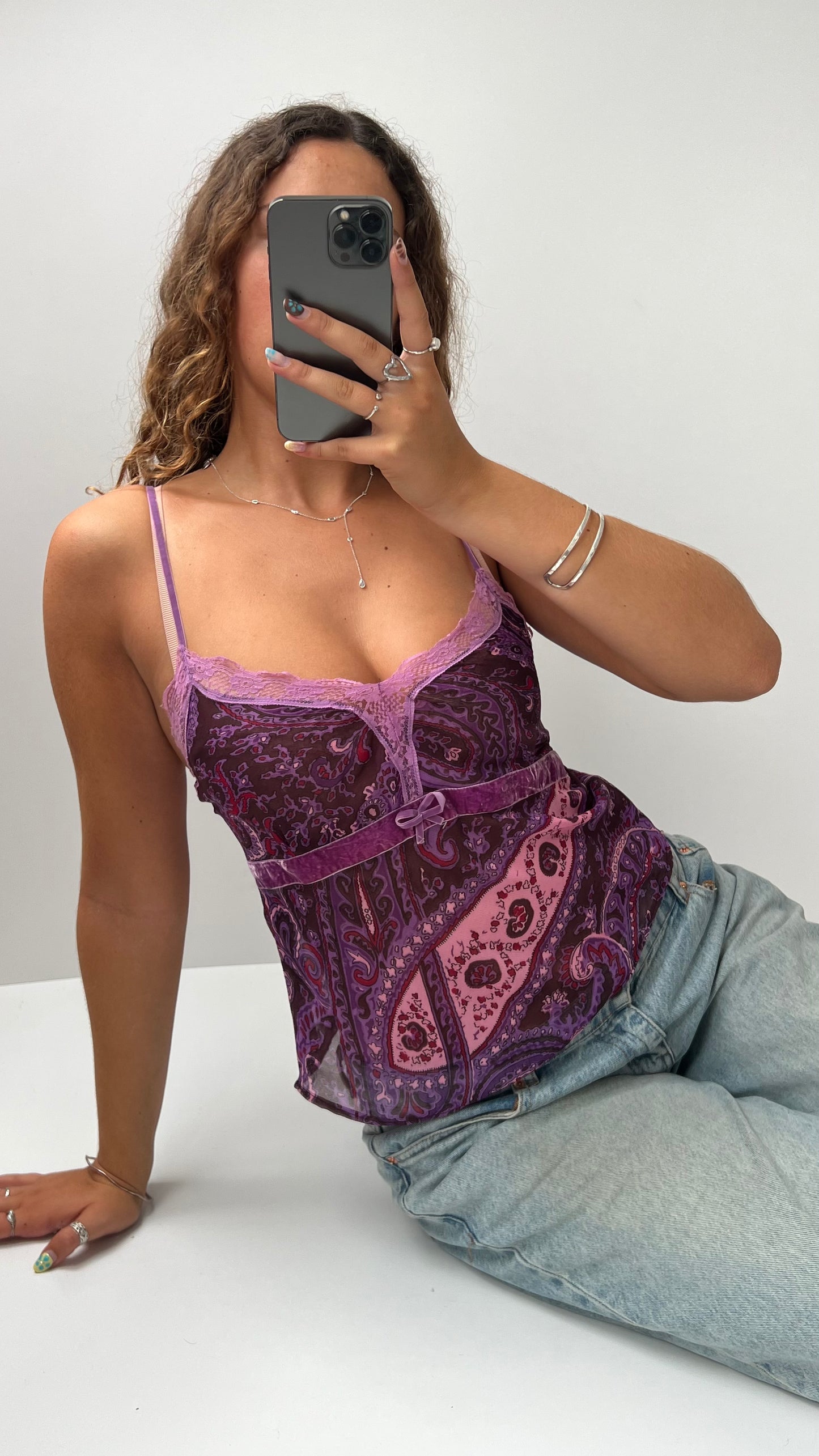 00s mesh purple cami- size S