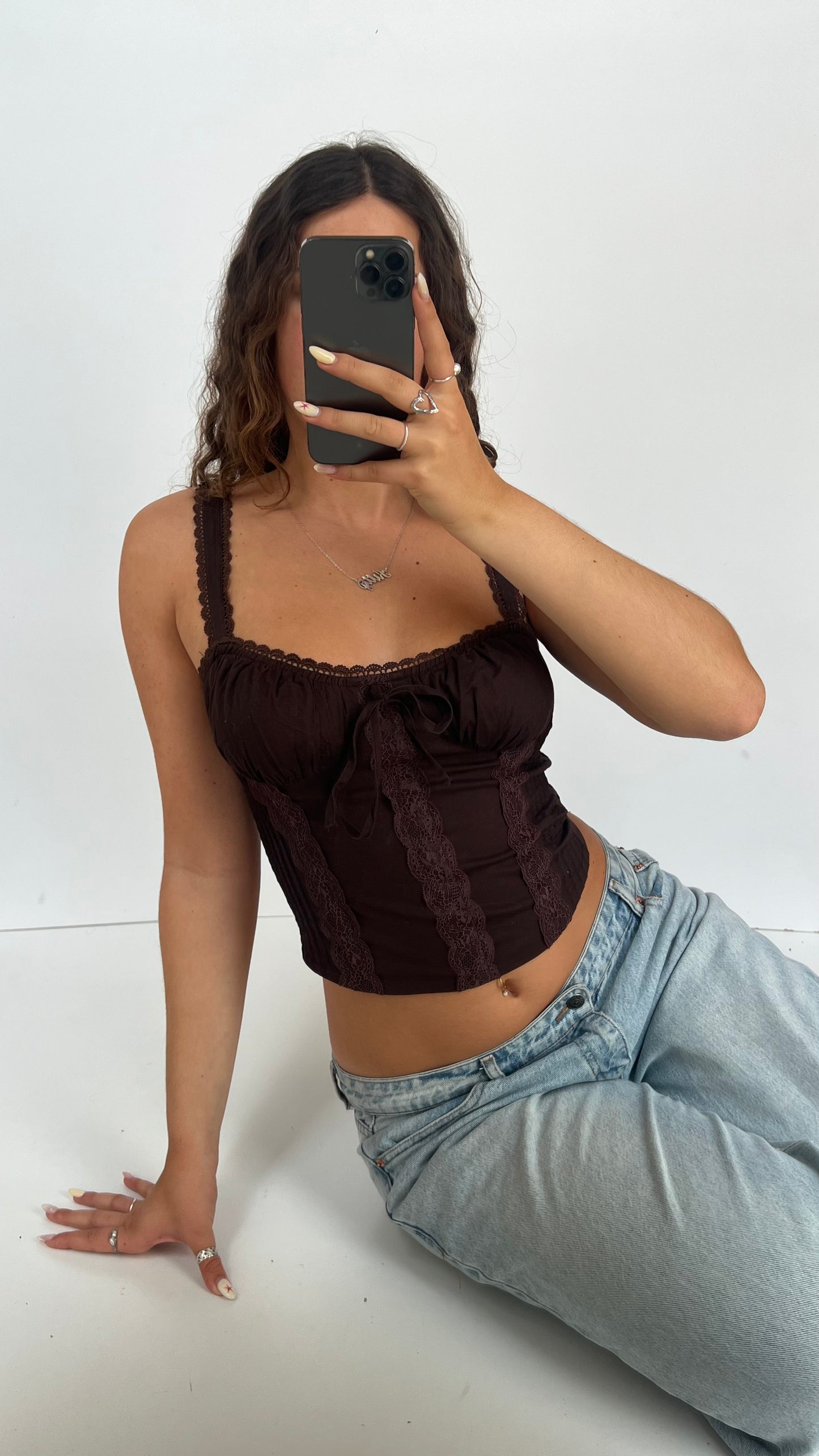 00s brown corset cami- size M