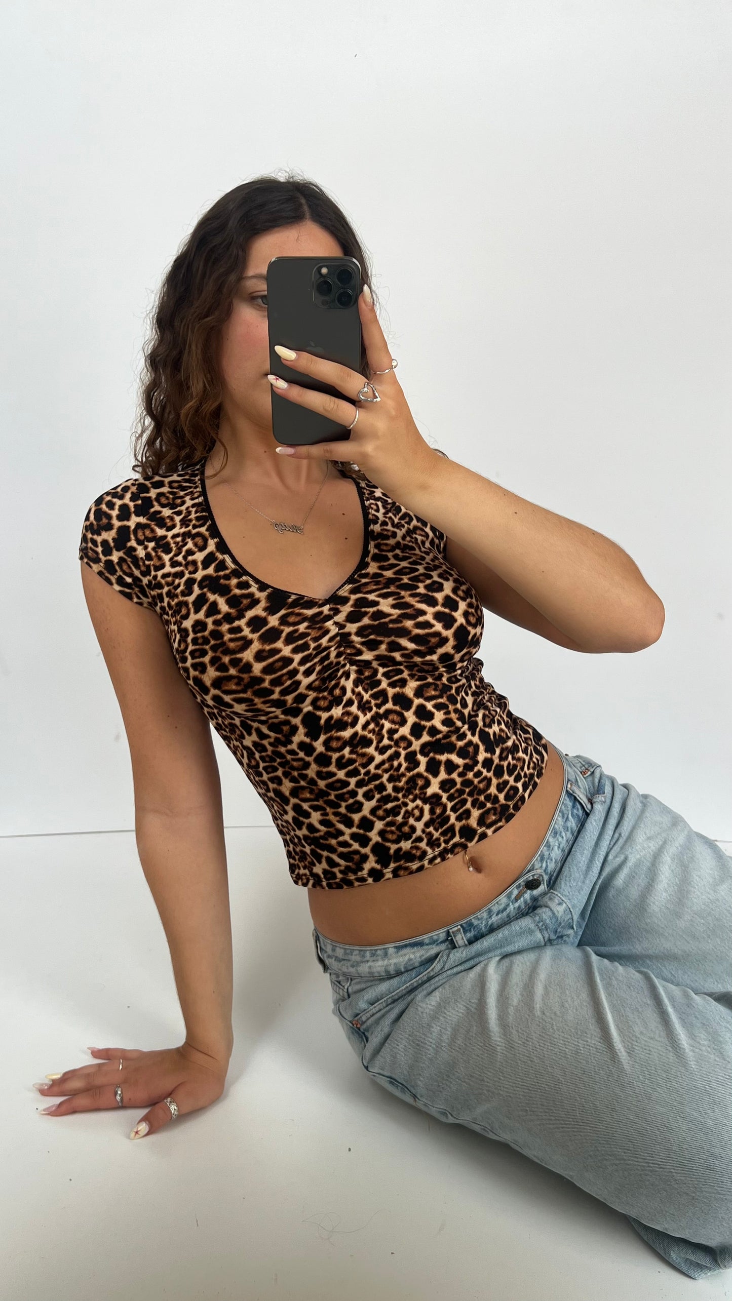 00s leopard baby tee- size S