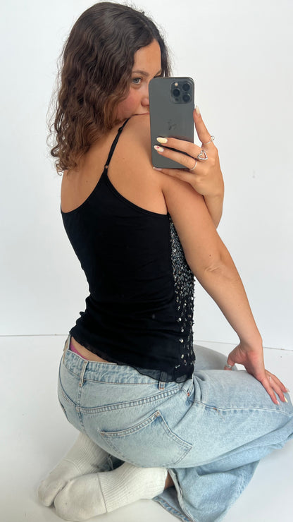 00s black sequin cami- size M