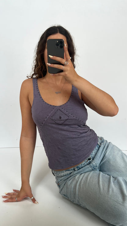 00s purple silk cami- size L