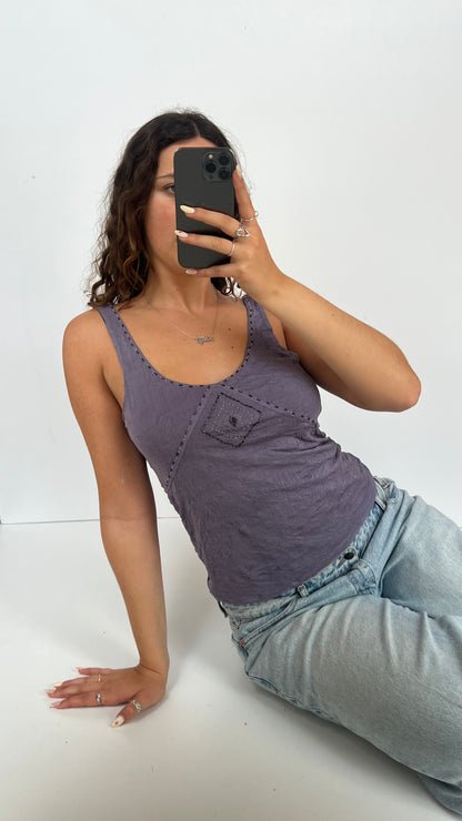 00s purple silk cami- size L