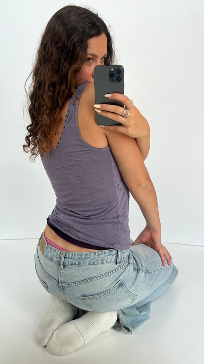 00s purple silk cami- size L