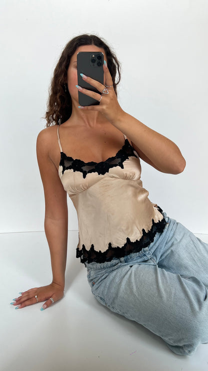 00s gold silk cami- size M