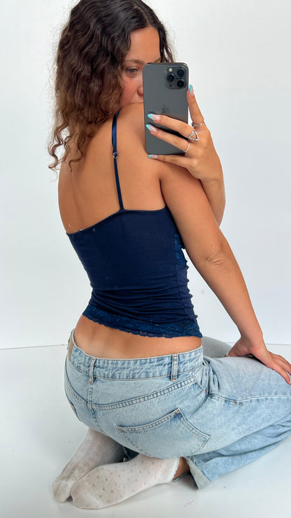 00s navy lace cami- size S