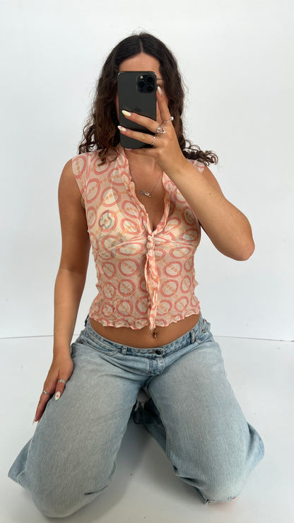 00s pink silk cami- size S