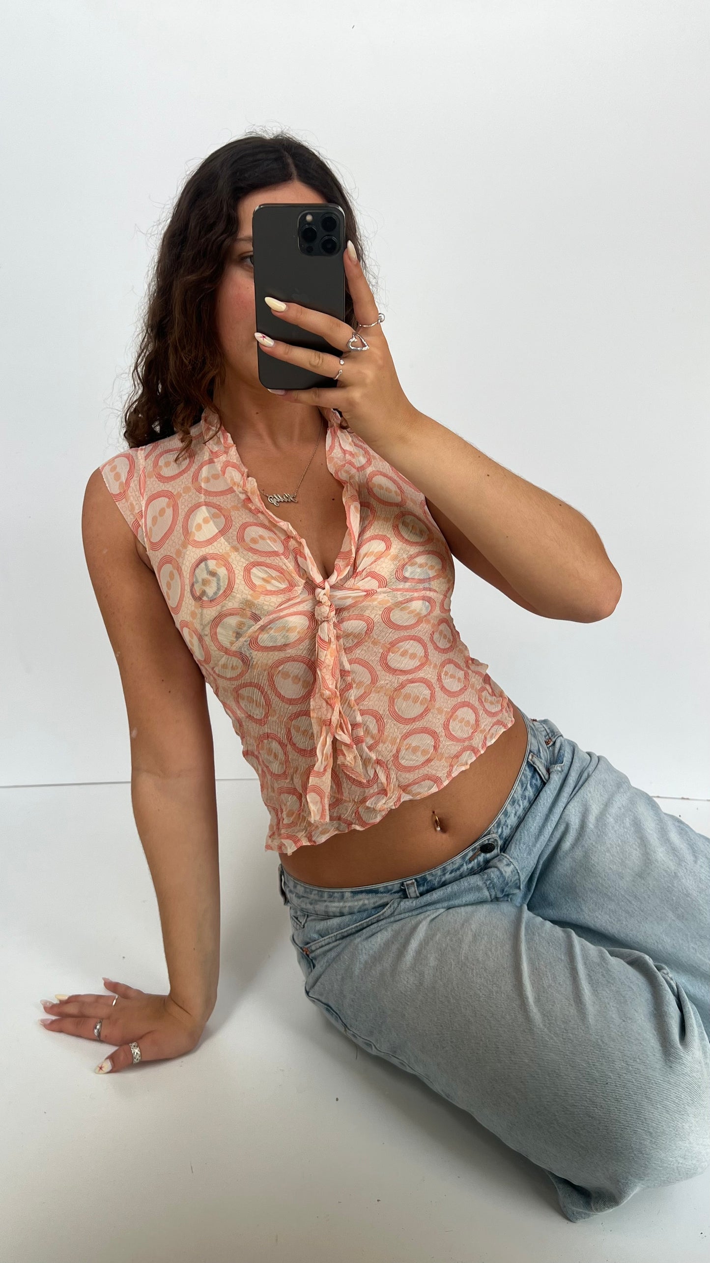 00s pink silk cami- size S