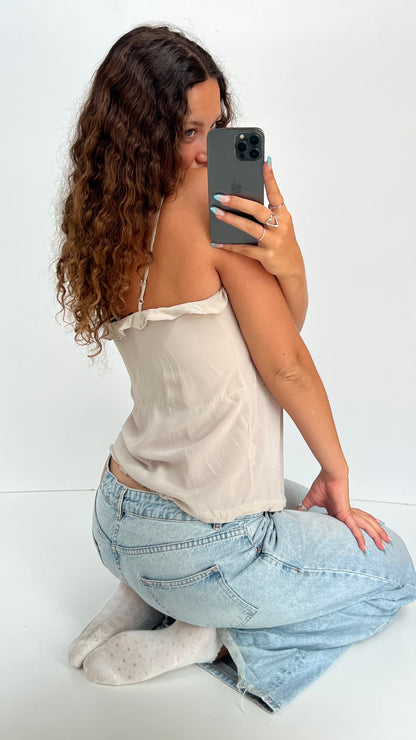 00s cream lace cami- size S