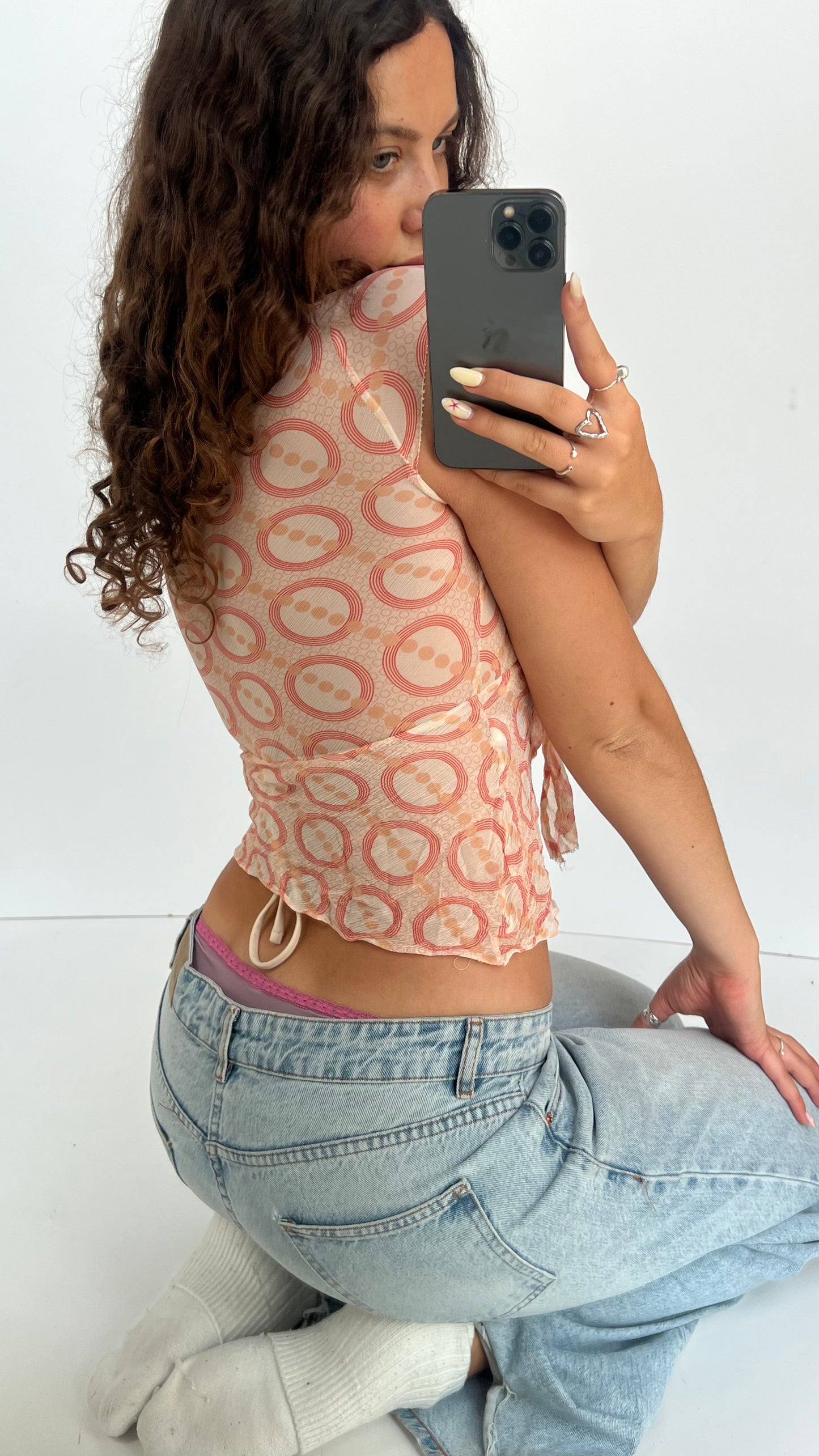 00s pink silk cami- size S