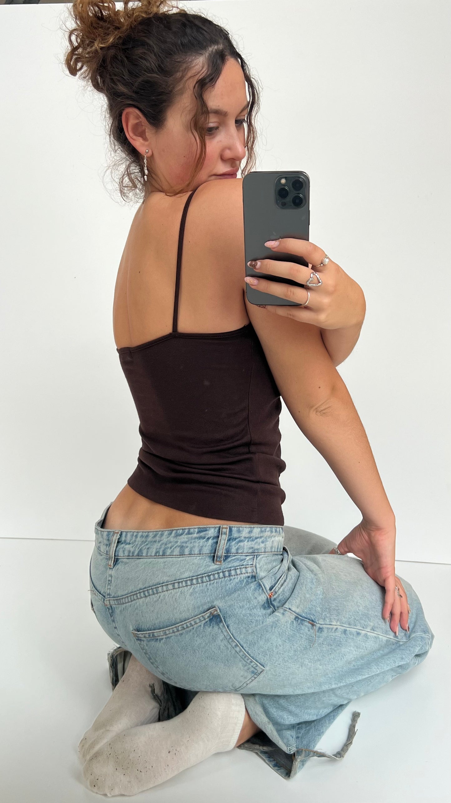 00s brown sequin cami- size M