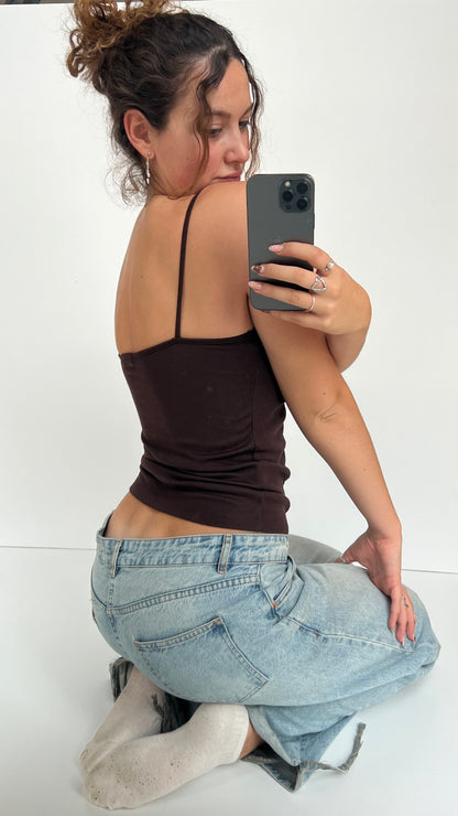 00s brown sequin cami- size M